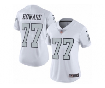 Women's Nike Oakland Raiders #77 Austin Howard Limited White Rush NFL Jersey