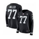 Women's Nike Oakland Raiders #77 Kolton Miller Limited Black Therma Long Sleeve NFL Jersey