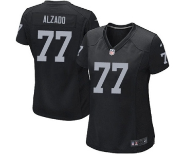 Women's Nike Oakland Raiders #77 Lyle Alzado Black Team Color NFL Jersey