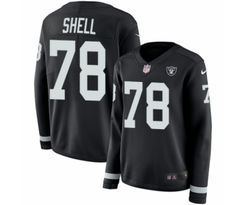 Women's Nike Oakland Raiders #78 Art Shell Limited Black Therma Long Sleeve NFL Jersey