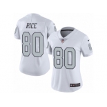 Women's Nike Oakland Raiders #80 Jerry Rice Limited White Rush NFL Jersey