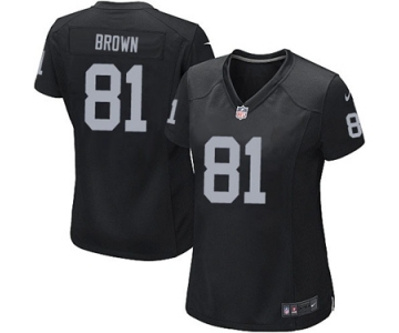 Women's Nike Oakland Raiders #81 Tim Brown Black Team Color NFL Jersey