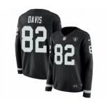 Women's Nike Oakland Raiders #82 Al Davis Limited Black Therma Long Sleeve NFL Jersey