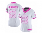 Women's Nike Oakland Raiders #83 Ted Hendricks Limited White Pink Rush Fashion NFL Jersey