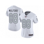 Women's Nike Oakland Raiders #88 Clive Walford Limited White Rush NFL Jersey