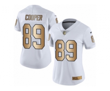 Women's Nike Oakland Raiders #89 Amari Cooper Limited White Gold Rush NFL Jersey