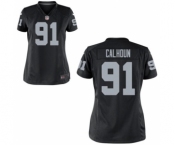 Women's Nike Oakland Raiders #91 Shilique Calhoun Black Team Color NFL Jersey