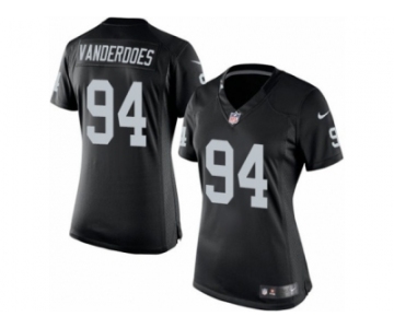 Women's Nike Oakland Raiders #94 Eddie Vanderdoes Limited Black Team Color NFL Jersey