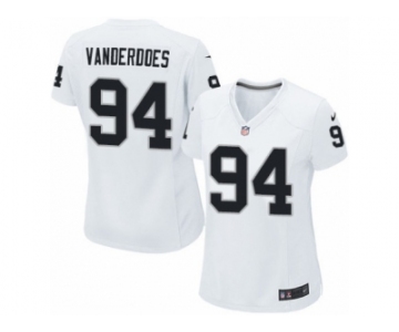 Women's Nike Oakland Raiders #94 Eddie Vanderdoes Limited White NFL Jersey