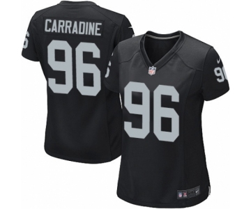 Women's Nike Oakland Raiders #96 Cornellius Carradine Game Black Team Color NFL Jersey