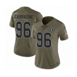 Women's Nike Oakland Raiders #96 Cornellius Carradine Limited Olive 2017 Salute to Service NFL Jersey