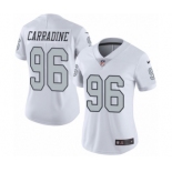 Women's Nike Oakland Raiders #96 Cornellius Carradine Limited White Rush Vapor Untouchable NFL Jersey