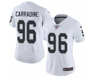 Women's Nike Oakland Raiders #96 Cornellius Carradine White Vapor Untouchable Elite Player NFL Jersey