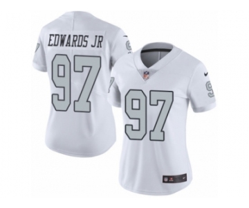 Women's Nike Oakland Raiders #97 Mario Edwards Jr Limited White Rush NFL Jersey