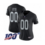 Women's Oakland Raiders #00 Jim Otto Black Team Color Vapor Untouchable Limited Player 100th Season Football Jersey