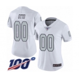 Women's Oakland Raiders #00 Jim Otto Limited White Rush Vapor Untouchable 100th Season Football Jersey