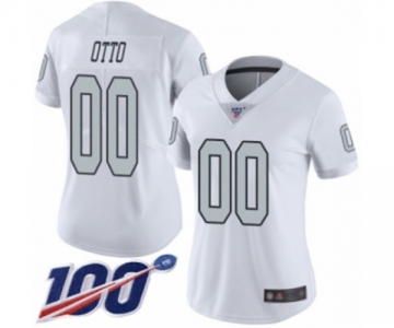 Women's Oakland Raiders #00 Jim Otto Limited White Rush Vapor Untouchable 100th Season Football Jersey