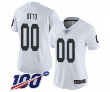 Women's Oakland Raiders #00 Jim Otto White Vapor Untouchable Limited Player 100th Season Football Jersey