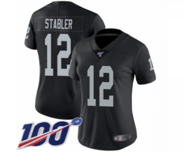 Women's Oakland Raiders #12 Kenny Stabler Black Team Color Vapor Untouchable Limited Player 100th Season Football Jersey