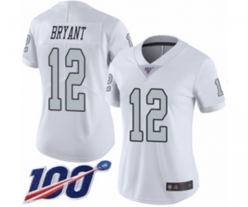 Women's Oakland Raiders #12 Martavis Bryant Limited White Rush Vapor Untouchable 100th Season Football Jersey