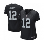 Women's Oakland Raiders #12 Zay Jones Game Black Team Color Football Jersey