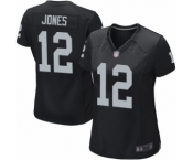 Women's Oakland Raiders #12 Zay Jones Game Black Team Color Football Jersey