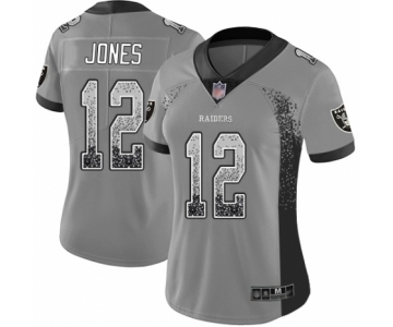 Women's Oakland Raiders #12 Zay Jones Limited Gray Rush Drift Fashion Football Jersey