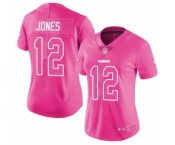 Women's Oakland Raiders #12 Zay Jones Limited Pink Rush Fashion Football Jersey