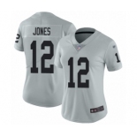 Women's Oakland Raiders #12 Zay Jones Limited Silver Inverted Legend Football Jersey