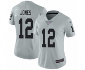 Women's Oakland Raiders #12 Zay Jones Limited Silver Inverted Legend Football Jersey