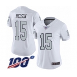 Women's Oakland Raiders #15 J. Nelson Limited White Rush Vapor Untouchable 100th Season Football Jersey