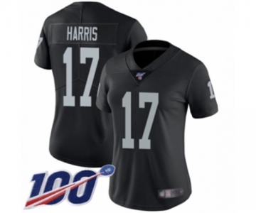 Women's Oakland Raiders #17 Dwayne Harris Black Team Color Vapor Untouchable Limited Player 100th Season Football Jersey