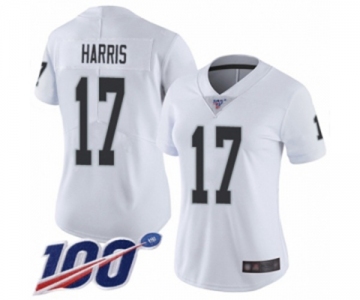 Women's Oakland Raiders #17 Dwayne Harris White Vapor Untouchable Limited Player 100th Season Football Jersey