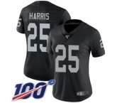 Women's Oakland Raiders #25 Erik Harris Black Team Color Vapor Untouchable Limited Player 100th Season Football Jersey