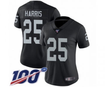 Women's Oakland Raiders #25 Erik Harris Black Team Color Vapor Untouchable Limited Player 100th Season Football Jersey