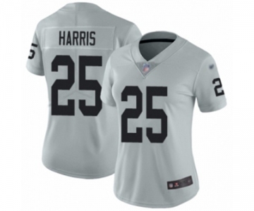 Women's Oakland Raiders #25 Erik Harris Limited Silver Inverted Legend Football Jersey