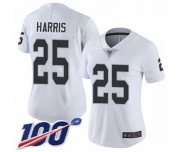 Women's Oakland Raiders #25 Erik Harris White Vapor Untouchable Limited Player 100th Season Football Jersey