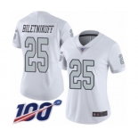 Women's Oakland Raiders #25 Fred Biletnikoff Limited White Rush Vapor Untouchable 100th Season Football Jersey