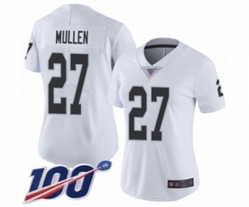 Women's Oakland Raiders #27 Trayvon Mullen White Vapor Untouchable Limited Player 100th Season Football Jersey