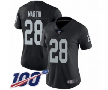 Women's Oakland Raiders #28 Doug Martin Black Team Color Vapor Untouchable Limited Player 100th Season Football Jersey