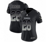 Women's Oakland Raiders #28 Josh Jacobs Black Smoke Fashion Limited Football Jersey