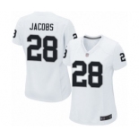 Women's Oakland Raiders #28 Josh Jacobs Game White Football Jersey