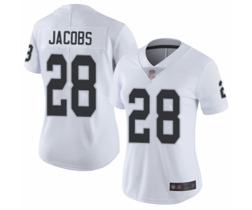 Women's Oakland Raiders #28 Josh Jacobs White Vapor Untouchable Limited Player Football Jersey