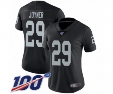 Women's Oakland Raiders #29 Lamarcus Joyner Black Team Color Vapor Untouchable Limited Player 100th Season Football Jersey