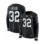 Women's Oakland Raiders #32 Marcus Allen Limited Black Therma Long Sleeve Football Jersey