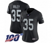 Women's Oakland Raiders #35 Curtis Riley Black Team Color Vapor Untouchable Limited Player 100th Season Football Jersey