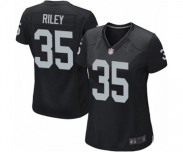 Women's Oakland Raiders #35 Curtis Riley Game Black Team Color Football Jersey