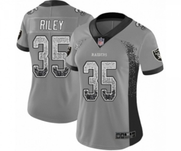 Women's Oakland Raiders #35 Curtis Riley Limited Gray Rush Drift Fashion Football Jersey