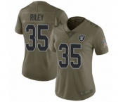 Women's Oakland Raiders #35 Curtis Riley Limited Olive 2017 Salute to Service Football Jersey