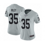 Women's Oakland Raiders #35 Curtis Riley Limited Silver Inverted Legend Football Jersey